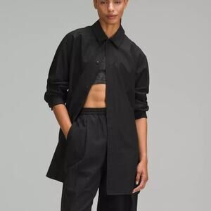Lululemon Lab Terra Cosmos Black Jacquard Relaxed Fit Shirt Women's 4